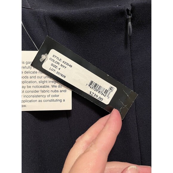 Betsy & Adam Ruffle Cascade Strapless Fit Flare Navy Prom Evening Gown Dress 4 - Picture 13 of 16